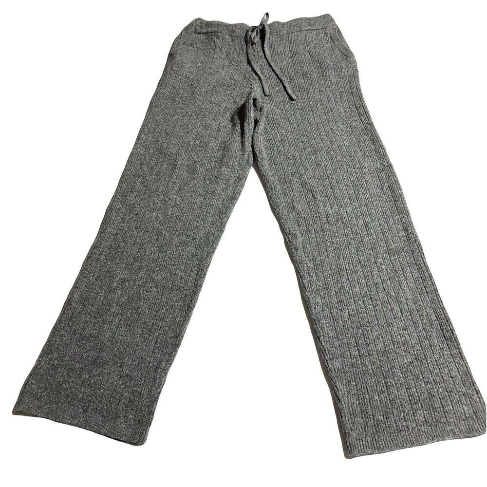 DKNY Poly/Acrylic Cashmere Blend Size M Pants Gray Drawstring Lounge Pockets